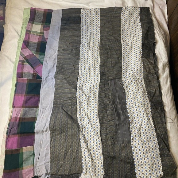 Vintage Start of a quilt project hand pieced 83" x 70" maybe 1960’s - Picture 7 of 12